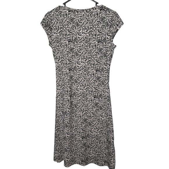 Athleta Black & White Women's Faux Wrap Dress Size Medium - Picture 2 of 8